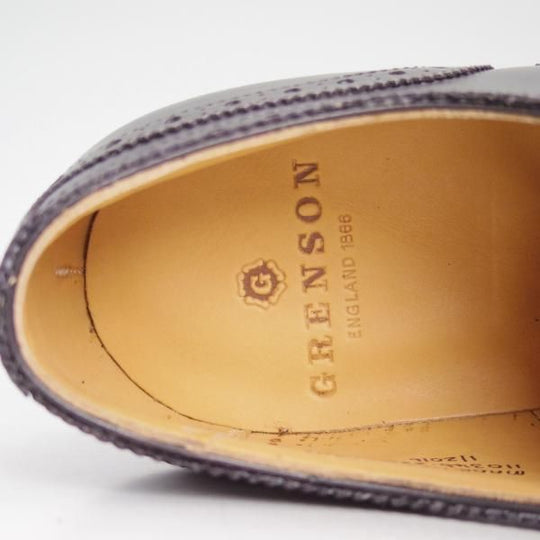新品★(英)グレンソン 8.5F【定価￥73,440-★セミブローグ】カーフ/黒/メンズ/GRENSON★d530