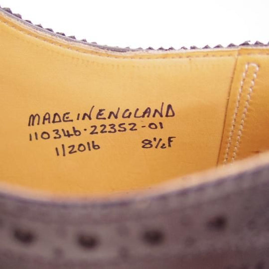 新品★(英)グレンソン 8.5F【定価￥73,440-★セミブローグ】カーフ/黒/メンズ/GRENSON★d530