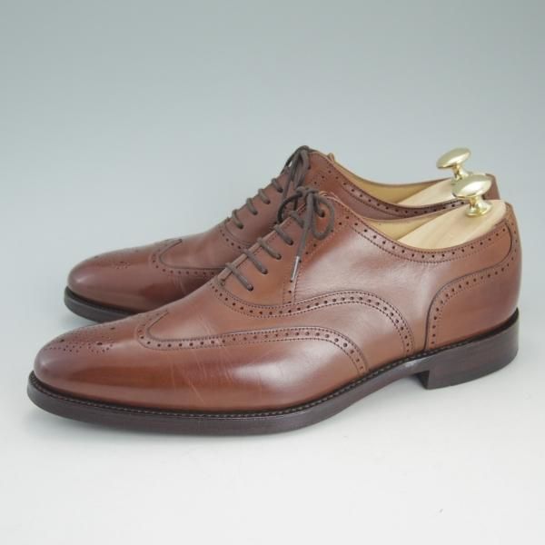 美品★(英)Loake/ローク UK6【★フルブローグ/SAVOY】ウイングチップ/カーフ/茶/メンズ/シューズ/靴★d536