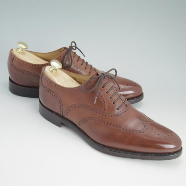 美品★(英)Loake/ローク UK6【★フルブローグ/SAVOY】ウイングチップ/カーフ/茶/メンズ/シューズ/靴★d536