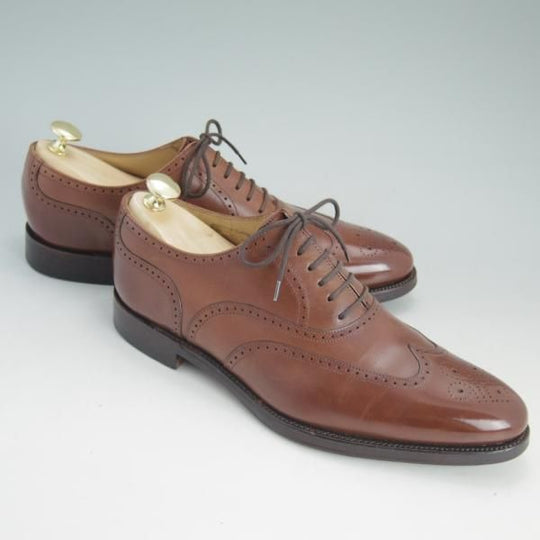 美品★(英)Loake/ローク UK6【★フルブローグ/SAVOY】ウイングチップ/カーフ/茶/メンズ/シューズ/靴★d536