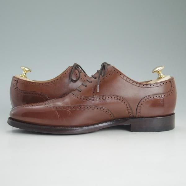 美品★(英)Loake/ローク UK6【★フルブローグ/SAVOY】ウイングチップ/カーフ/茶/メンズ/シューズ/靴★d536