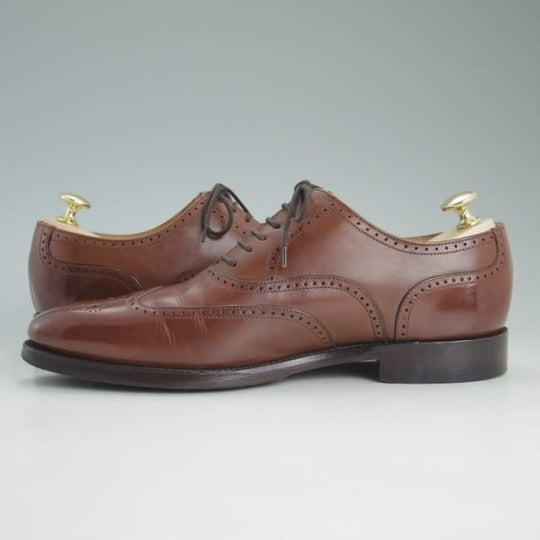 美品★(英)Loake/ローク UK6【★フルブローグ/SAVOY】ウイングチップ/カーフ/茶/メンズ/シューズ/靴★d536