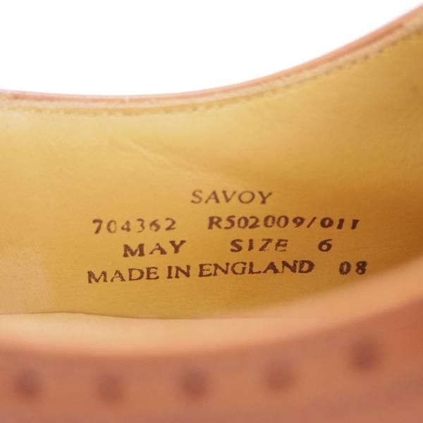 美品★(英)Loake/ローク UK6【★フルブローグ/SAVOY】ウイングチップ/カーフ/茶/メンズ/シューズ/靴★d536
