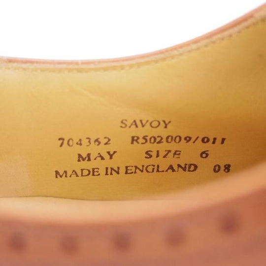 美品★(英)Loake/ローク UK6【★フルブローグ/SAVOY】ウイングチップ/カーフ/茶/メンズ/シューズ/靴★d536