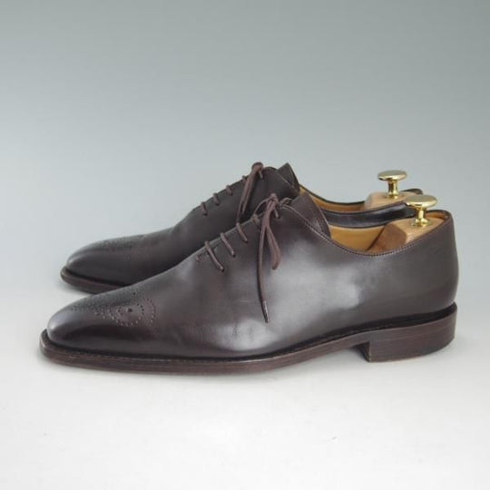 極上★パラブーツ SIZE 6【貴重★レザーソールのホールカット/WAGRAM】カーフ/濃茶/メンズ/Paraboot★d538