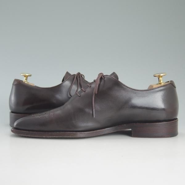 極上★パラブーツ SIZE 6【貴重★レザーソールのホールカット/WAGRAM】カーフ/濃茶/メンズ/Paraboot★d538