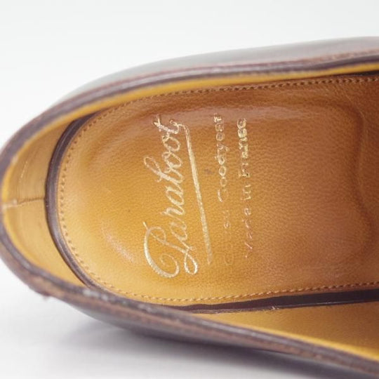 極上★パラブーツ SIZE 6【貴重★レザーソールのホールカット/WAGRAM】カーフ/濃茶/メンズ/Paraboot★d538