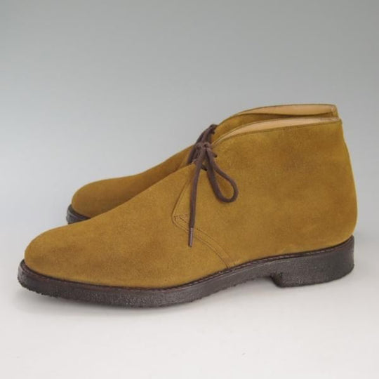 美品★チャーチ 85F/UK8.5【貴重★マラッカ色/RYDER/ライダー】81ラスト/4都市ロゴ/チャッカブーツ/スエード/茶/メンズ/Church's★d539