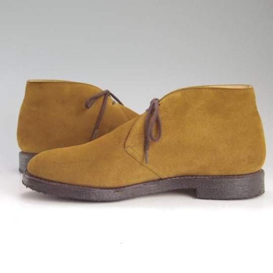 美品★チャーチ 85F/UK8.5【貴重★マラッカ色/RYDER/ライダー】81ラスト/4都市ロゴ/チャッカブーツ/スエード/茶/メンズ/Church's★d539