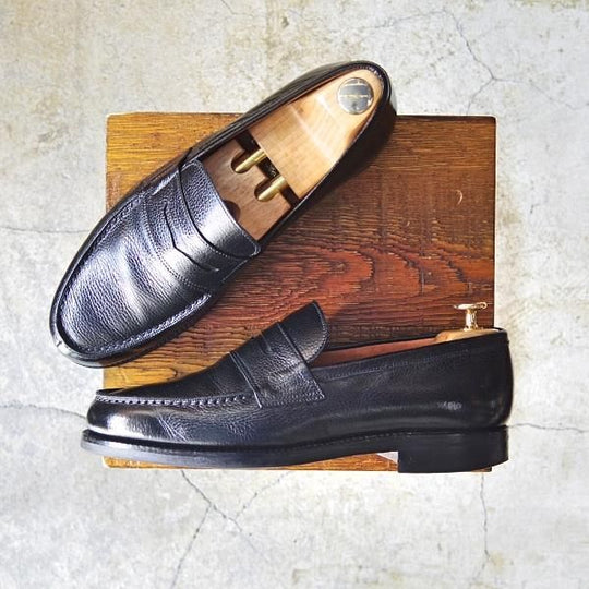 極上★(スペイン製)YANKO/ヤンコ SIZE 25.5【★グッドイヤーウェルテッド製法/コインローファー】104027/カーフ/黒/メンズ★d541