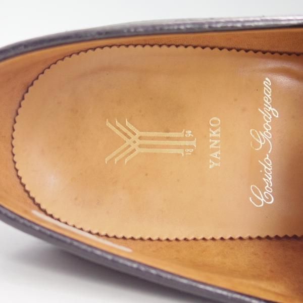 極上★(スペイン製)YANKO/ヤンコ SIZE 25.5【★グッドイヤーウェルテッド製法/コインローファー】104027/カーフ/黒/メンズ★d541
