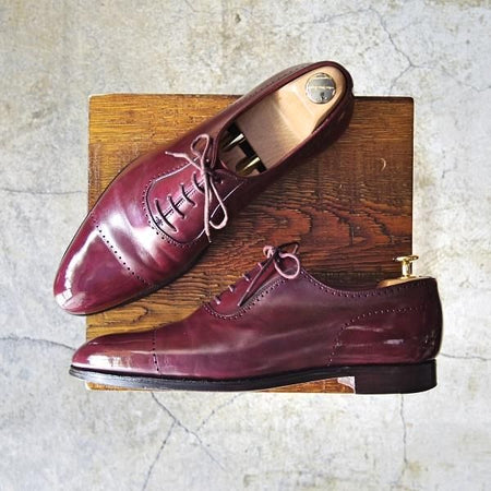 極上★クロケット&ジョーンズ 7E【貴重★(英)ジョージクレバリー別注/GEORGE CLEVERLEY】カーフ/赤茶/メンズ/Crockett&Jones★d542