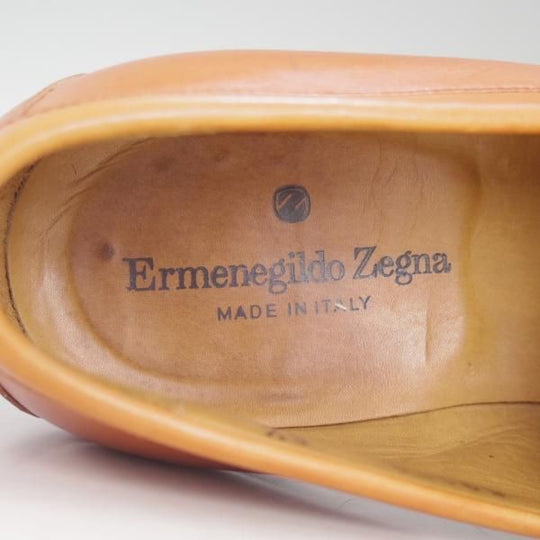 極上★(伊)エルメネジルド・ゼニア SIZE 6.5【グッドイヤーウェルテッド製法★コインローファー】茶/メンズ/靴/Ermenegildo Zegna★d544