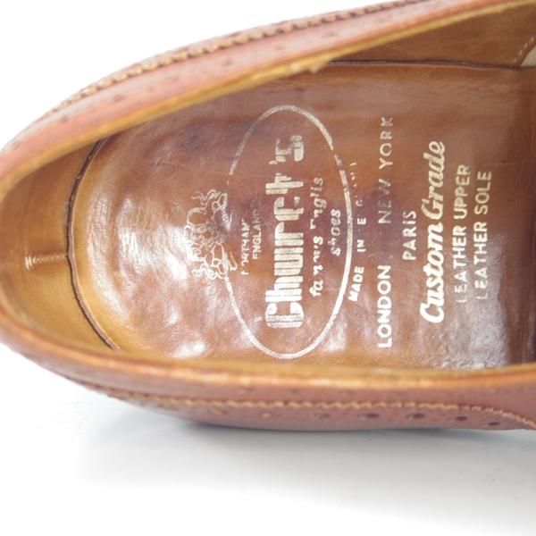 極上★チャーチ 85D/UK8.5【貴重★旧チャーチのディプロマット/DIPLOMAT/73ラスト】3都市/セミブローグ/カーフ/メンズ/Church's★d549