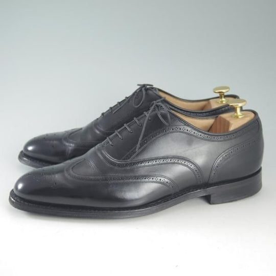 極上★チャーチ 80G/UK8【★Burton/108ラスト/FLEX CONSTRUCTION】バートン/フルブローグ/カーフ/黒/メンズ/Church's★d550