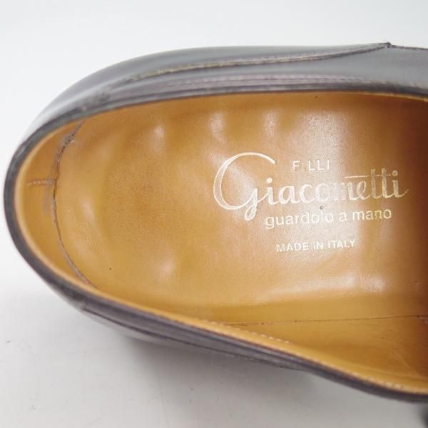 極上★(伊)F.LLI ジャコメッティ SIZE 41【定価10万円以上★ノルベジェーゼ製法/Uチップ】カーフ/黒/メンズ/靴/Giacometti★d560