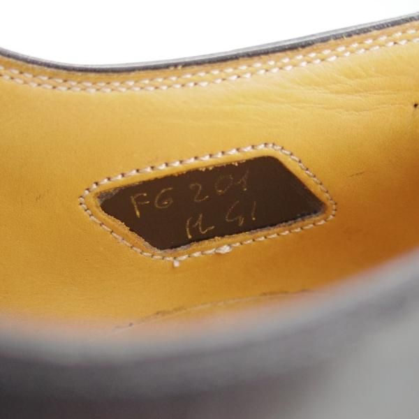 極上★(伊)F.LLI ジャコメッティ SIZE 41【定価10万円以上★ノルベジェーゼ製法/Uチップ】カーフ/黒/メンズ/靴/Giacometti★d560