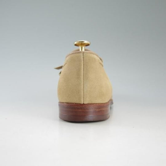 美品★クロケット&ジョーンズ 7E【★ヘイリング/HAYLING】リボンローファー/スエード/薄茶/メンズ/Crockett&Jones★d562