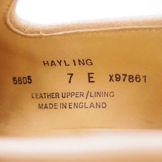 美品★クロケット&ジョーンズ 7E【★ヘイリング/HAYLING】リボンローファー/スエード/薄茶/メンズ/Crockett&Jones★d562