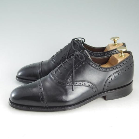 極上★(英)グレンソン 7F【★セミブローグ】6647-01/カーフ/黒/メンズ/GRENSON★d567