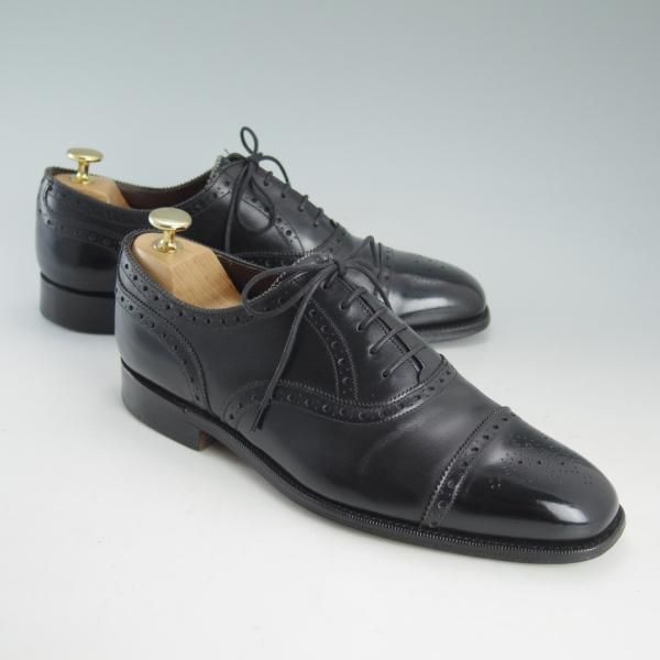 極上★(英)グレンソン 7F【★セミブローグ】6647-01/カーフ/黒/メンズ/GRENSON★d567