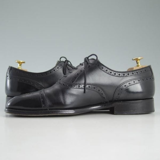 極上★(英)グレンソン 7F【★セミブローグ】6647-01/カーフ/黒/メンズ/GRENSON★d567