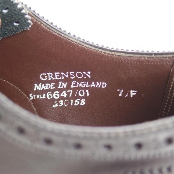 極上★(英)グレンソン 7F【★セミブローグ】6647-01/カーフ/黒/メンズ/GRENSON★d567