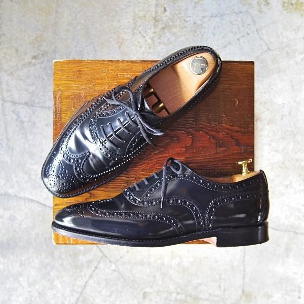 極上★チャーチ 60F/UK6【貴重★73ラスト/バーウッド似寄りモデル】BRISBANE/ポリッシュドバインダーカーフ/黒/メンズ/Church's★d568
