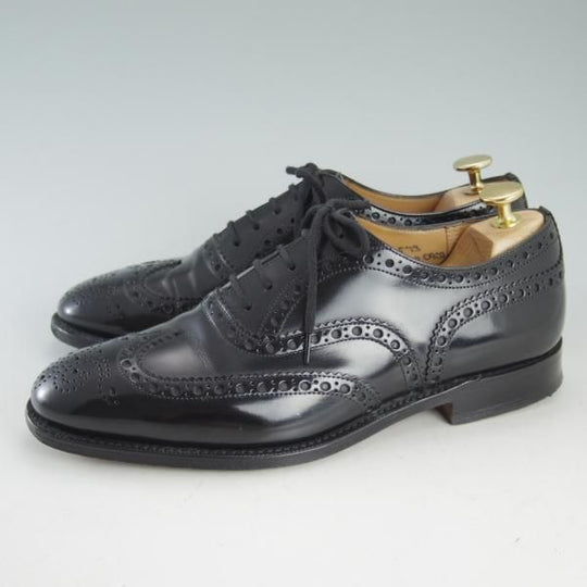 極上★チャーチ 60F/UK6【貴重★73ラスト/バーウッド似寄りモデル】BRISBANE/ポリッシュドバインダーカーフ/黒/メンズ/Church's★d568