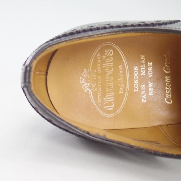 極上★チャーチ 60F/UK6【貴重★73ラスト/バーウッド似寄りモデル】BRISBANE/ポリッシュドバインダーカーフ/黒/メンズ/Church's★d568