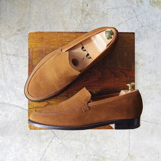 極上★(英国製)ロイドフットウェア 6.5E【貴重★ビンテージ/スリッポン/ローファー】389/スエード/茶/メンズ/靴/Lloyd Footwear★d569