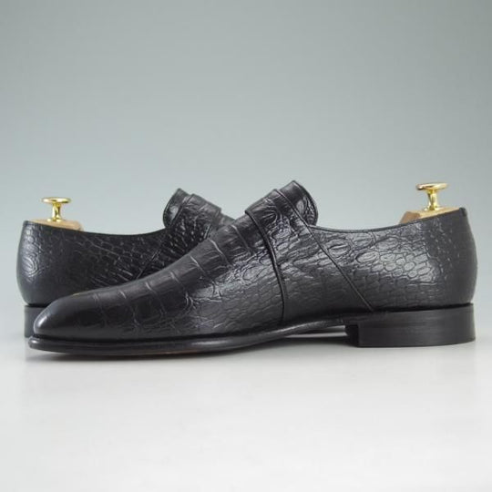 美品★(英)チーニー 8.5F【★(英)Herring Shoes別注/型押し革】DYLAN/12319ラスト/モンクストラップ/黒/ヘリング/メンズ/CHEANEY★d579