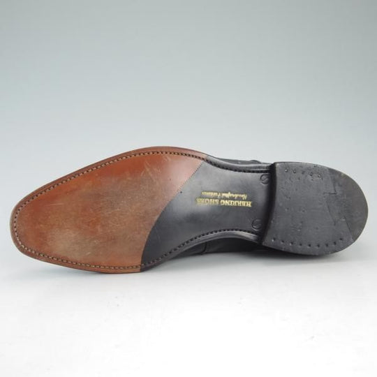 美品★(英)チーニー 8.5F【★(英)Herring Shoes別注/型押し革】DYLAN/12319ラスト/モンクストラップ/黒/ヘリング/メンズ/CHEANEY★d579