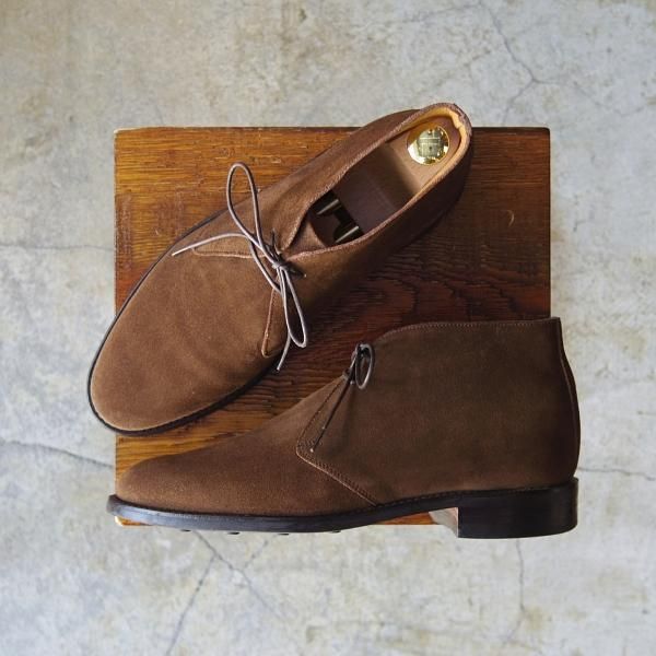 美品★ロイドフットウェア 5.5E【ダイナイトソール仕様★(英)BARKER製】チャッカブーツ/スエード/茶/バーカー/Lloyd Footwear★d580
