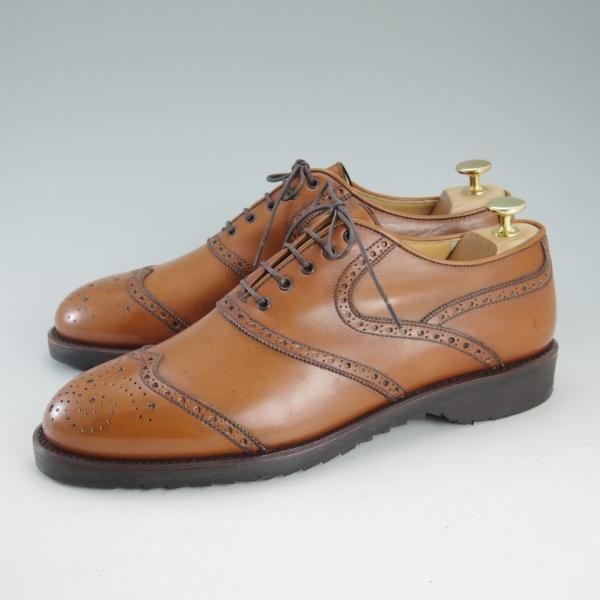 ★(伊)タニノクリスチー SIZE 8.5【貴重★ショートウイング】130495/カーフ/茶/メンズ/靴/TANINO CRISCI★d583