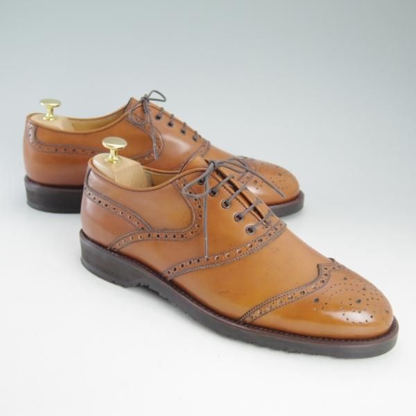 ★(伊)タニノクリスチー SIZE 8.5【貴重★ショートウイング】130495/カーフ/茶/メンズ/靴/TANINO CRISCI★d583