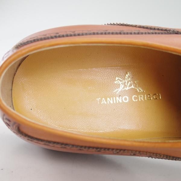 ★(伊)タニノクリスチー SIZE 8.5【貴重★ショートウイング】130495/カーフ/茶/メンズ/靴/TANINO CRISCI★d583
