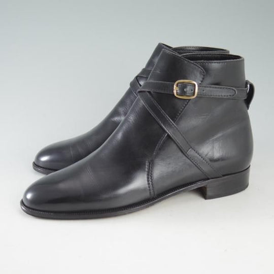 極上★(伊)タニノクリスチー(レディース) SIZE 36【定価10万円以上★ジョッパーブーツ】カーフ/黒/シューズ/TANINO CRISCI★d584