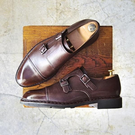 極美品★パラブーツ 6.5【定価￥70,200-★POE/ビームス別注/BEAMS】ダブルモンク/アクティブソール/グレイン/メンズ/Paraboot★d588