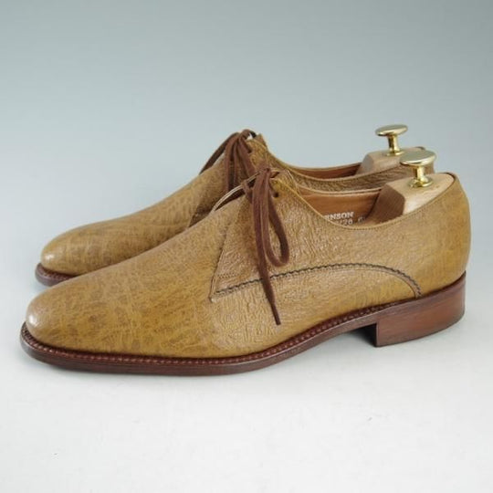 美品★(英)グレンソン 6.5FX【貴重★アンテロープ革/GENUINE ANTELOPE】プレーントゥ/Vフロント/茶/メンズ/シューズ/GRENSON★d590