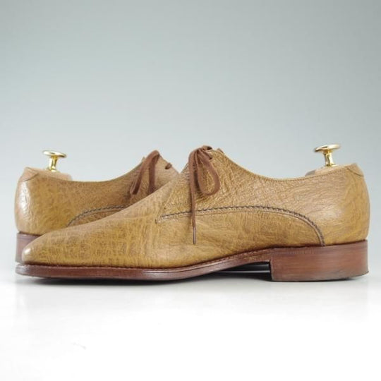 美品★(英)グレンソン 6.5FX【貴重★アンテロープ革/GENUINE ANTELOPE】プレーントゥ/Vフロント/茶/メンズ/シューズ/GRENSON★d590