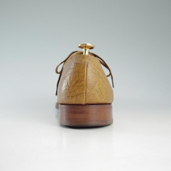 美品★(英)グレンソン 6.5FX【貴重★アンテロープ革/GENUINE ANTELOPE】プレーントゥ/Vフロント/茶/メンズ/シューズ/GRENSON★d590