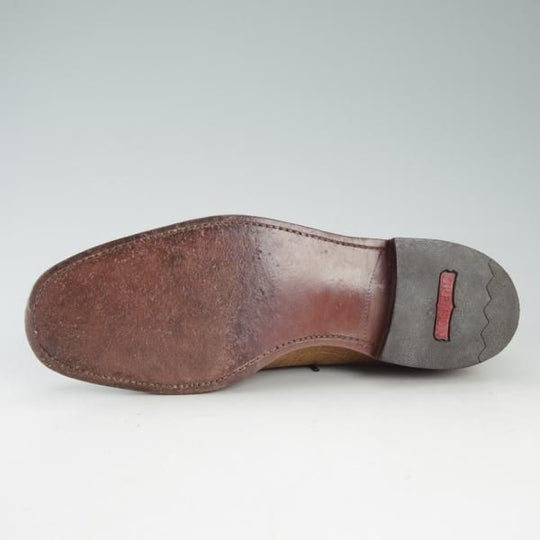 美品★(英)グレンソン 6.5FX【貴重★アンテロープ革/GENUINE ANTELOPE】プレーントゥ/Vフロント/茶/メンズ/シューズ/GRENSON★d590