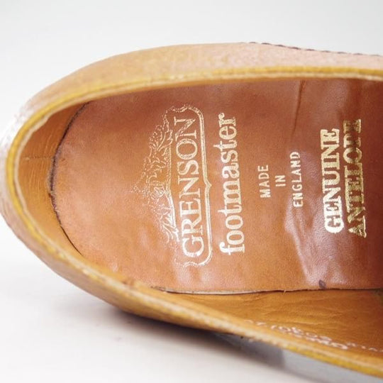 美品★(英)グレンソン 6.5FX【貴重★アンテロープ革/GENUINE ANTELOPE】プレーントゥ/Vフロント/茶/メンズ/シューズ/GRENSON★d590