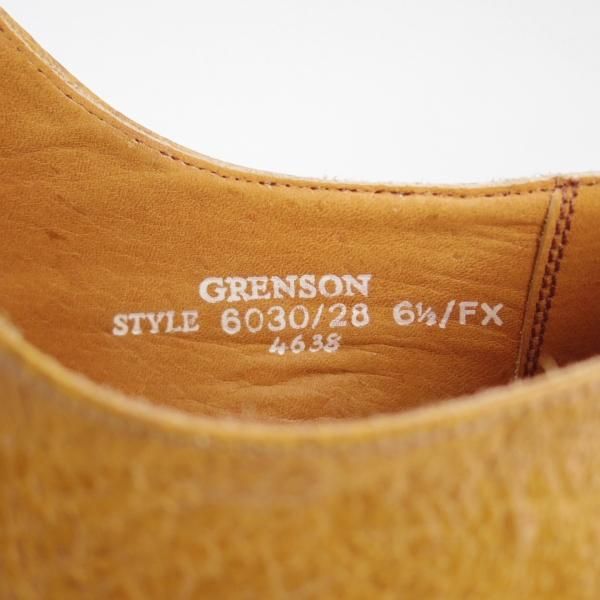 美品★(英)グレンソン 6.5FX【貴重★アンテロープ革/GENUINE ANTELOPE】プレーントゥ/Vフロント/茶/メンズ/シューズ/GRENSON★d590