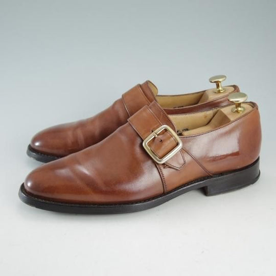 極上★チャーチ 60F/UK6【★ウェストバリー/WESTBURY/173ラスト】4都市ロゴ/ネバダカーフ/モンクストラップ/茶/メンズ/Church's★d595