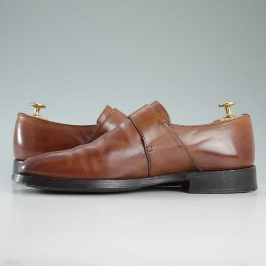 極上★チャーチ 60F/UK6【★ウェストバリー/WESTBURY/173ラスト】4都市ロゴ/ネバダカーフ/モンクストラップ/茶/メンズ/Church's★d595