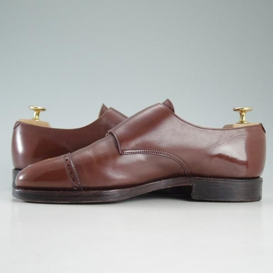 極上★クロケット&ジョーンズ 6.5E【★ロイドフットウェア別注/LloydFootwear】ダブルモンク/317ラスト/カーフ/茶/Crockett&Jones★d596