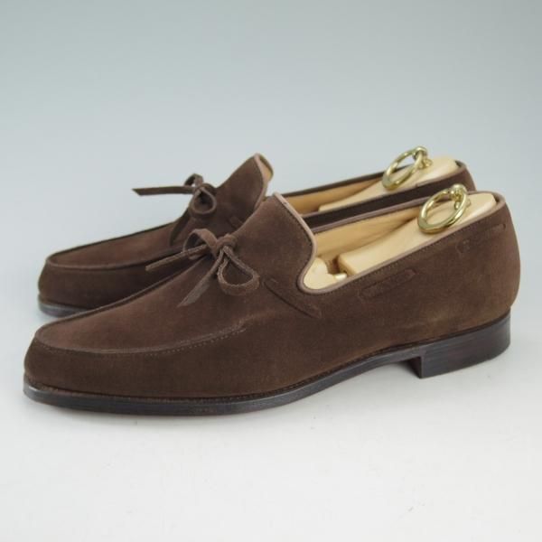 極美品★クロケット&ジョーンズ 7E【★リボンローファー/HAYLING2】366ラスト/スエード/濃茶/メンズ/Crockett&Jones★d597